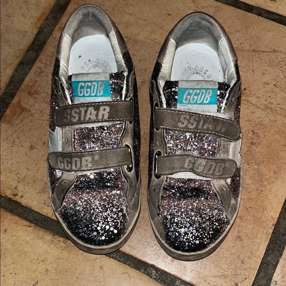 Golden Goose Kids Glitter Sneakers - Black and Silver